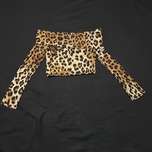 Leopard print crop top. Good condition